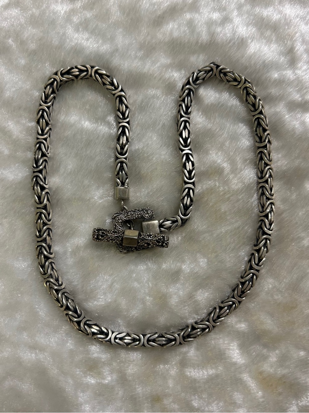 🍀Sterling Silver Intricate Woven Link Necklace